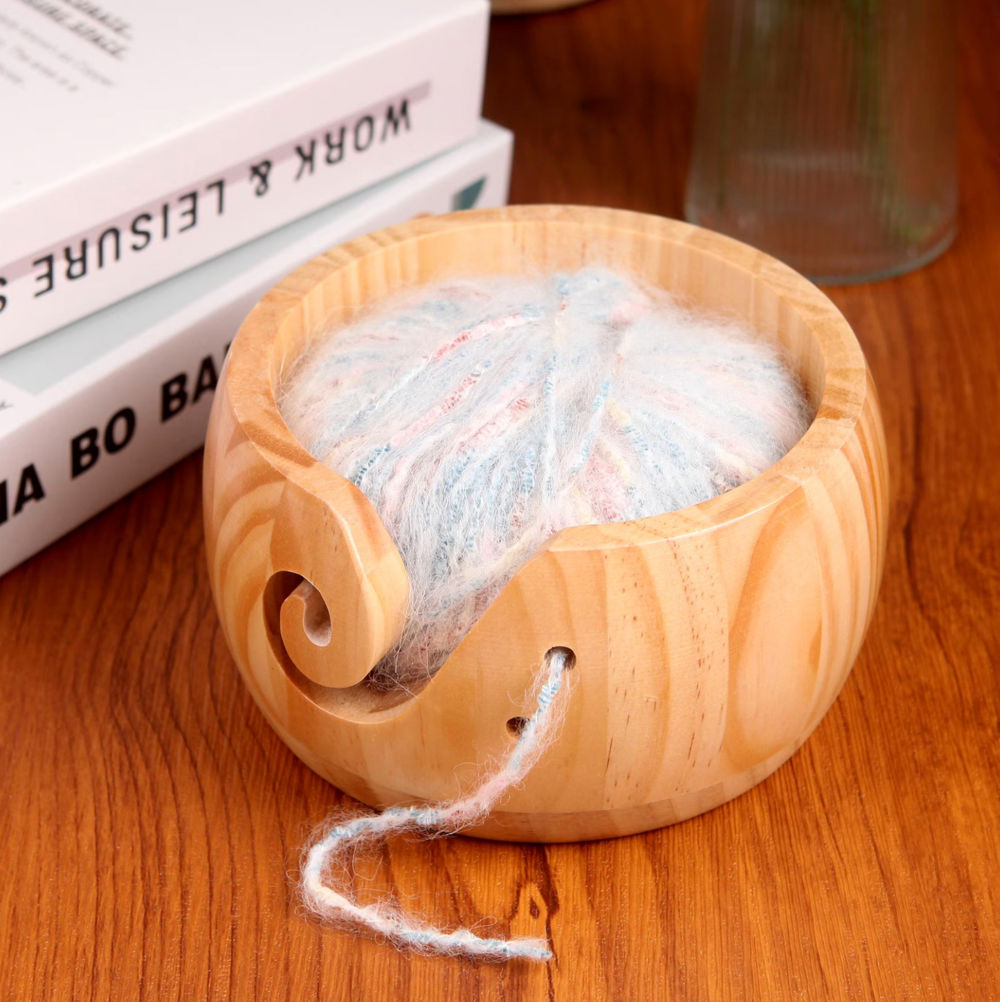 Luxe Wooden Yarn Bowl 🪵🪹