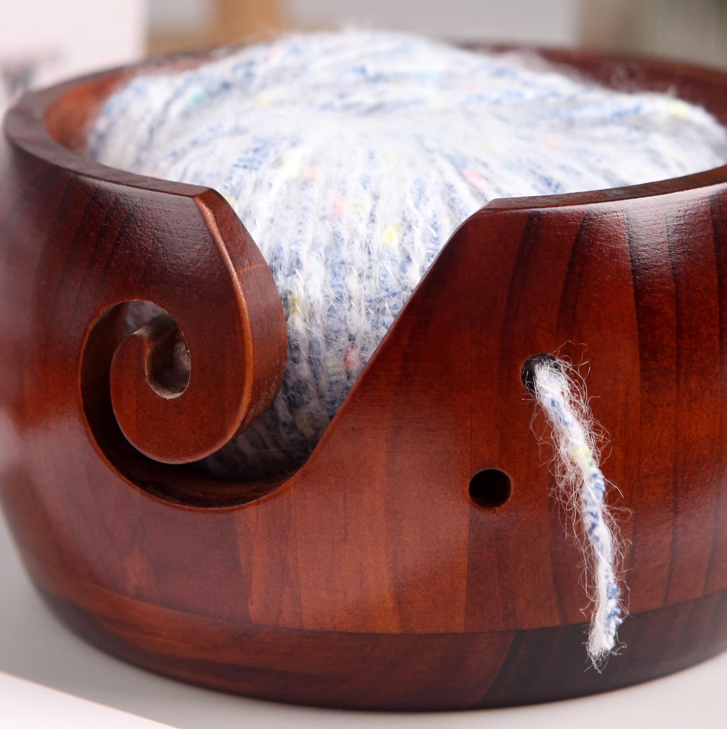 Luxe Wooden Yarn Bowl 🪵🪹